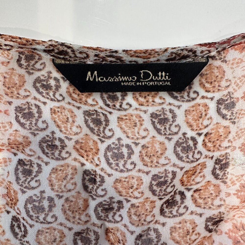 Massimo Dutti Patchwork Cardigan Duster Open Front Blouse Size Medium